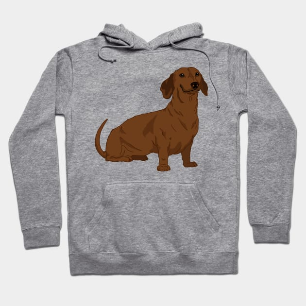 Red Dachshund Hoodie by The Christmas Lady